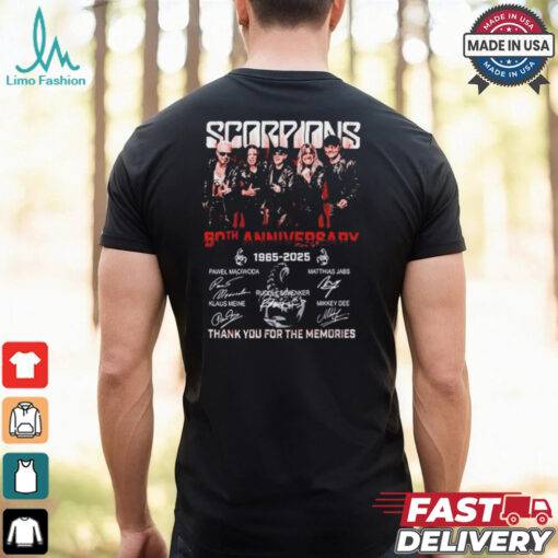 Official Scorpions Coming 60th Anniversary 1965 2025 Thank You For The Memories T Shirt