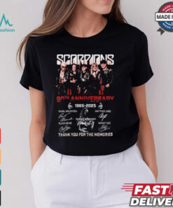 Official Scorpions Coming 60th Anniversary 1965 2025 Thank You For The Memories T Shirt