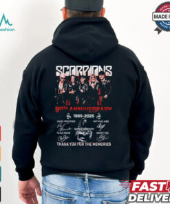 Official Scorpions Coming 60th Anniversary 1965 2025 Thank You For The Memories T Shirt