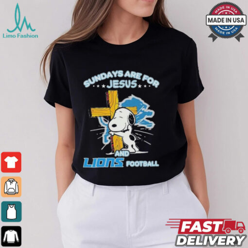 Official Snoopy Sundays Are For Jesus And Detroit Lions Football Shirt