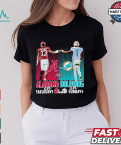 Official Tagovailoa Alabama Crimson Tide On Saturdays and Tagovailoa Miami Dolphins On Sundays 2024 Signature Shirt
