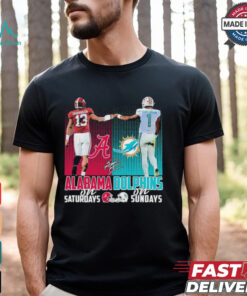 Official Tagovailoa Alabama Crimson Tide On Saturdays and Tagovailoa Miami Dolphins On Sundays 2024 Signature Shirt