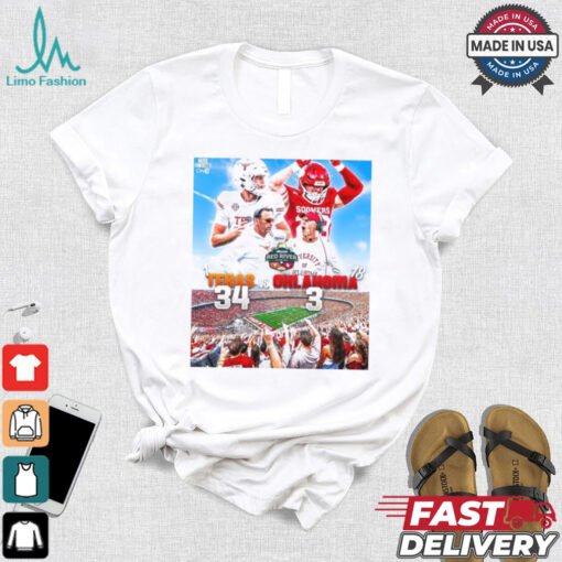 Official Texas LongHorns 34 – 3 Oklahoma Sooners Allstate Red River Rivalry 2024 Poster t shirt
