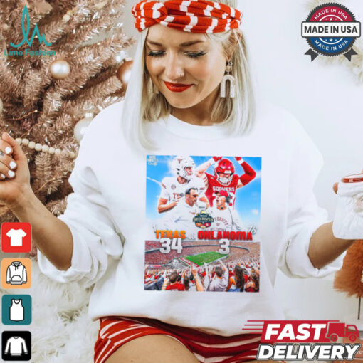 Official Texas LongHorns 34 – 3 Oklahoma Sooners Allstate Red River Rivalry 2024 Poster t shirt