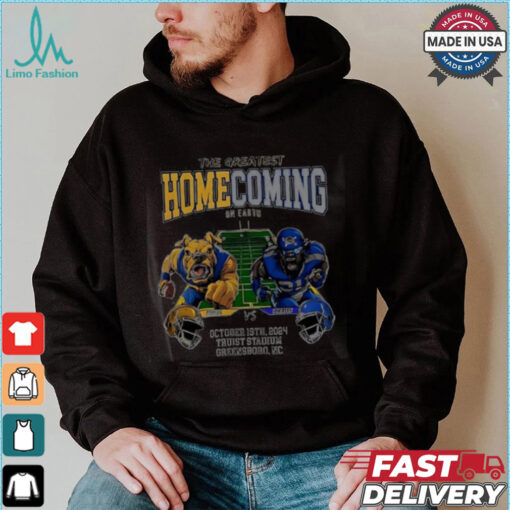 Official The Greatest homecoming on Earth North Carolina A and T Aggies vs Hampton Pirates mascot 2024 shirt