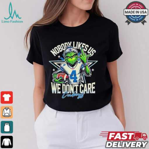 Official The Grinch Dallas Cowboys Nobody Likes Us We Don’t Care Christmas Shirt