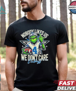 Official The Grinch Dallas Cowboys Nobody Likes Us We Don’t Care Christmas Shirt