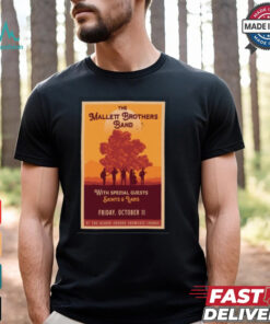 Official The mallett brothers band october 11 2024 higher ground south burlington vt tour poster T shirt