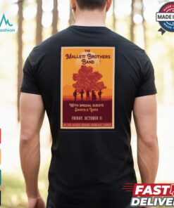 Official The mallett brothers band october 11 2024 higher ground south burlington vt tour poster T shirt