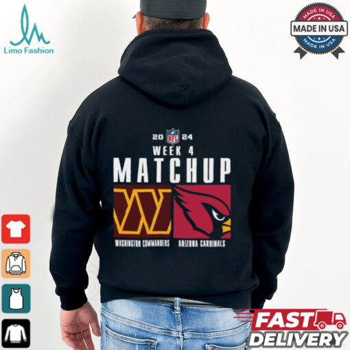 Official Washington commanders vs arizona cardinals 2024 NFL Week 4 Matchup T Shirt