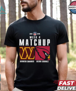 Official Washington commanders vs arizona cardinals 2024 NFL Week 4 Matchup T Shirt