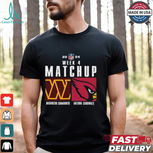 Official Washington commanders vs arizona cardinals 2024 NFL Week 4 Matchup T Shirt