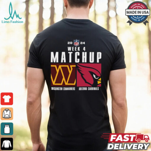 Official Washington commanders vs arizona cardinals 2024 NFL Week 4 Matchup T Shirt