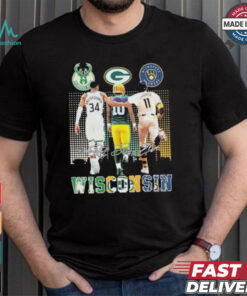 Official Wisconsin Giannis Antetokounmpo Jordan Love And Jackson Chourio Signatures Shirt