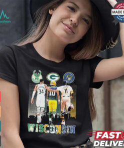 Official Wisconsin Giannis Antetokounmpo Jordan Love And Jackson Chourio Signatures Shirt
