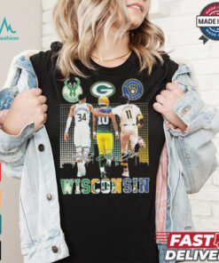 Official Wisconsin Giannis Antetokounmpo Jordan Love And Jackson Chourio Signatures Shirt