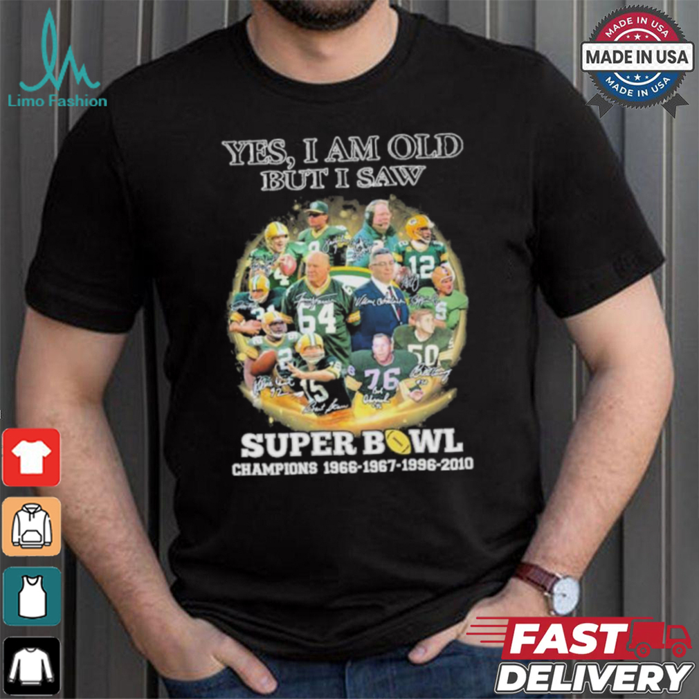 Official Yes, I’m Old But I Saw Green Bay Packers Super Bowl Champions Signatures Shirt