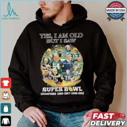 Official Yes, I’m Old But I Saw Green Bay Packers Super Bowl Champions Signatures Shirt