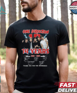 One Direction 14 Years 2010 2024 Thank You For The Memories T Shirt