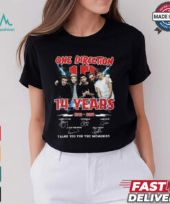 One Direction 14 Years 2010 2024 Thank You For The Memories T Shirt