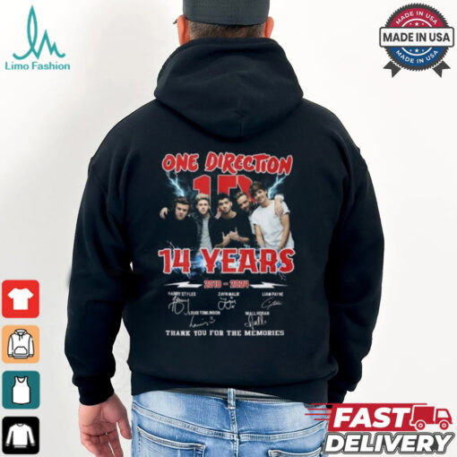 One Direction 14 Years 2010 2024 Thank You For The Memories T Shirt