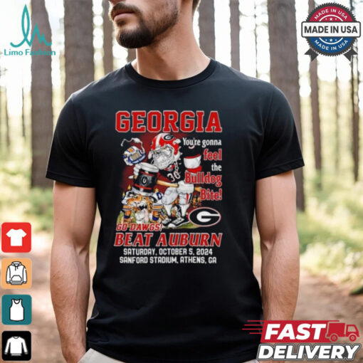 Original Georgia Bulldogs You’re Gonna Feel The Bulldog Bite Dawgs Beat Auburn 2024 Shirt