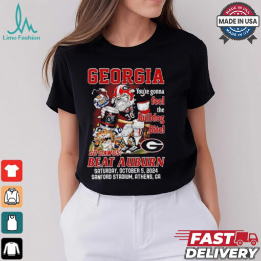 Original Georgia Bulldogs You’re Gonna Feel The Bulldog Bite Dawgs Beat Auburn 2024 Shirt