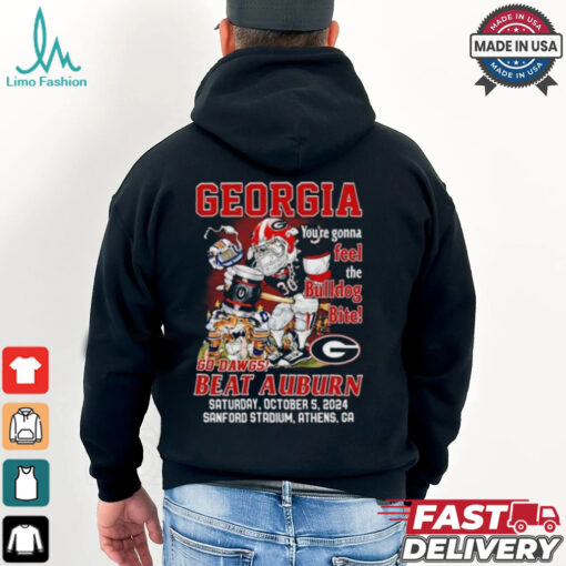 Original Georgia Bulldogs You’re Gonna Feel The Bulldog Bite Dawgs Beat Auburn 2024 Shirt