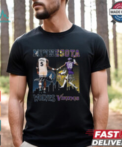 Original Minnesota Wolves Edwards Wolves x Minnesota Vikings Jefferson Signatures Shirt