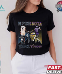 Original Minnesota Wolves Edwards Wolves x Minnesota Vikings Jefferson Signatures Shirt