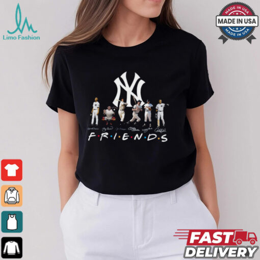 Original New York Yankees Legends Rivera, Berra, DiMaggio, Mantle, Ford, Jeter Friends Signatures T shirt