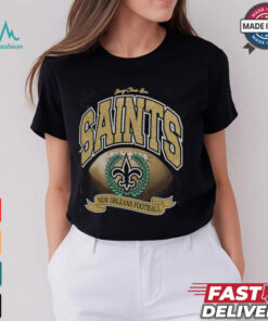 Orleans Saints Stoney Clover Lane x '47 Black Glitter Rocker Retro Tubular T Shirt