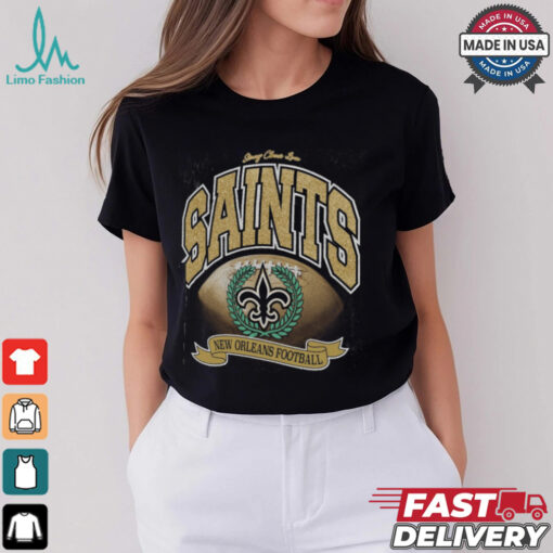 Orleans Saints Stoney Clover Lane x ’47 Black Glitter Rocker Retro Tubular T Shirt