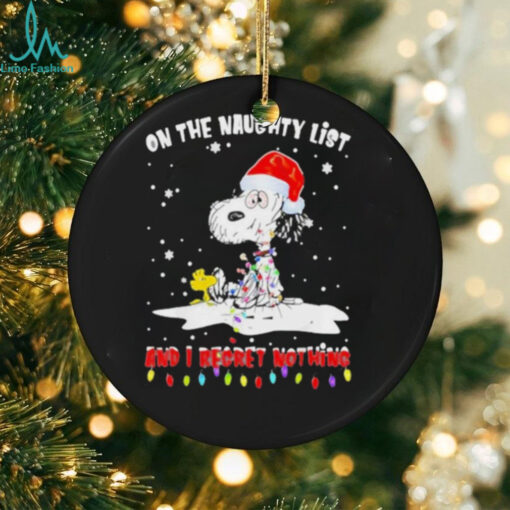Peanut Snoopy’s Christmas On The Naughty List And I Regret Nothing shirt
