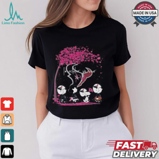 Peanuts Characters Houston Texans In October We Wear Pink 2024 Shirt