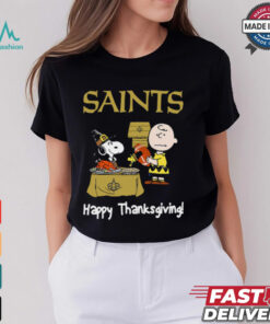 Peanuts New Orleans Saints Football Happy Thanksgiving T Shirt