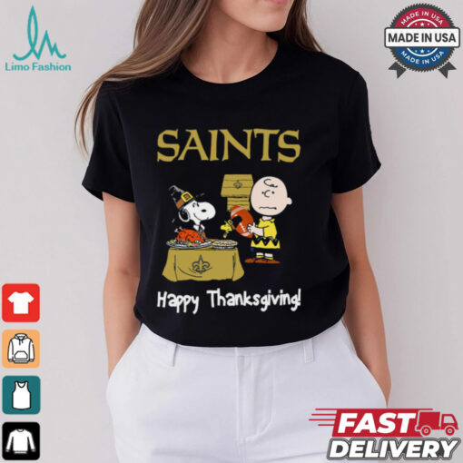 Peanuts New Orleans Saints Football Happy Thanksgiving T Shirt