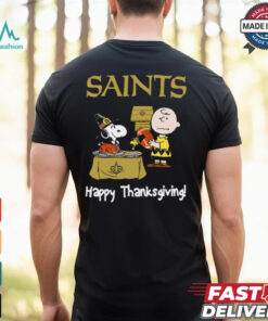 Peanuts New Orleans Saints Football Happy Thanksgiving T Shirt