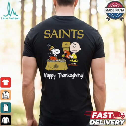 Peanuts New Orleans Saints Football Happy Thanksgiving T Shirt