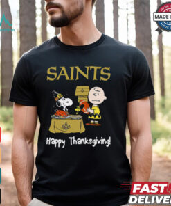 Peanuts New Orleans Saints Football Happy Thanksgiving T Shirt