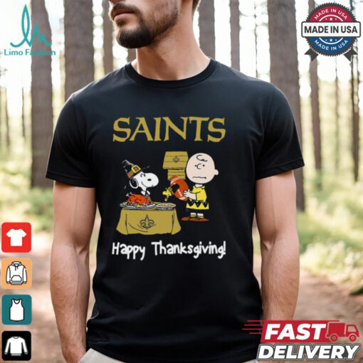 Peanuts New Orleans Saints Football Happy Thanksgiving T Shirt