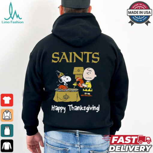 Peanuts New Orleans Saints Football Happy Thanksgiving T Shirt