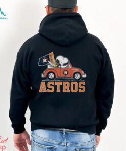 Peanuts Snoopy And Astros Notre Dame Football Driving Car Shirt