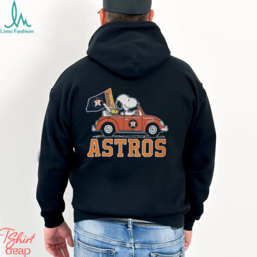 Peanuts Snoopy And Astros Notre Dame Football Driving Car Shirt