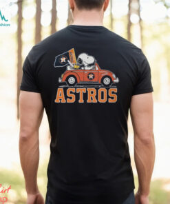 Peanuts Snoopy And Astros Notre Dame Football Driving Car Shirt