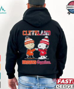 Peanuts Snoopy And Charlie Brown Cleveland Browns X Cleveland Guardians Shirt