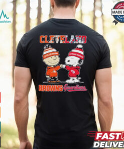 Peanuts Snoopy And Charlie Brown Cleveland Browns X Cleveland Guardians Shirt