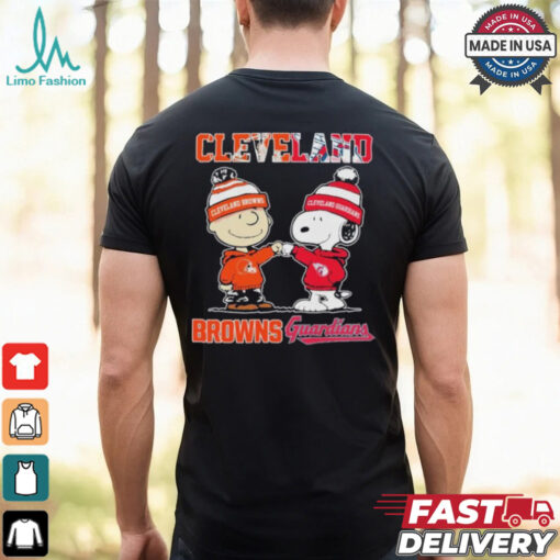 Peanuts Snoopy And Charlie Brown Cleveland Browns X Cleveland Guardians Shirt