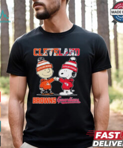 Peanuts Snoopy And Charlie Brown Cleveland Browns X Cleveland Guardians Shirt