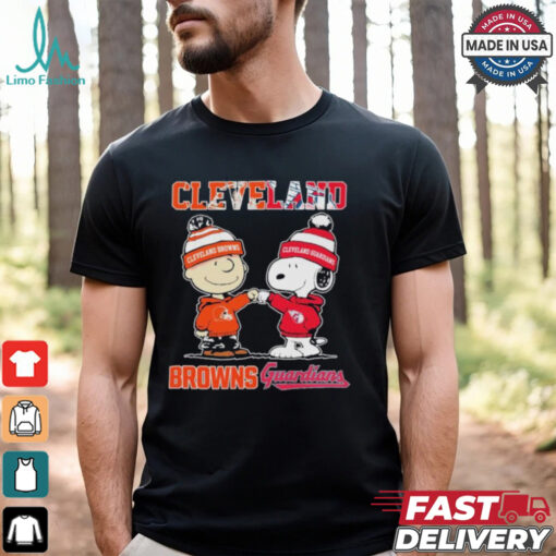 Peanuts Snoopy And Charlie Brown Cleveland Browns X Cleveland Guardians Shirt